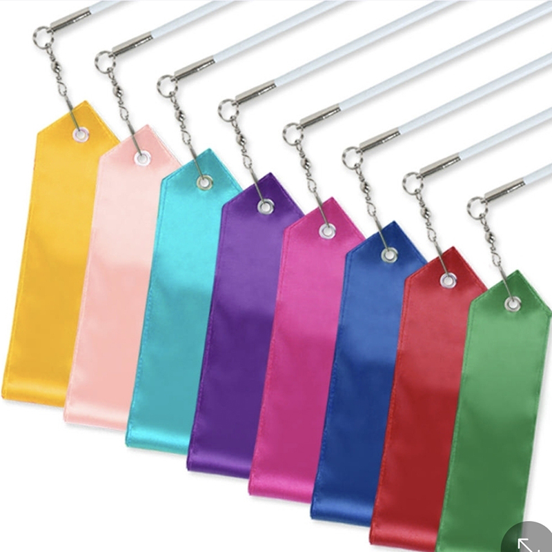 different colors rhythmic gymnastics ribbon with high quality stick